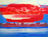 1984 NUVOLA ROSSA Pittura su tela cm 160 x 200 GALLERIA COLLAGES di Paolo Giordani 1984 NUVOLA ROSSA Pittura su tela cm 160 x 200 GALLERIA COLLAGES di Paolo Giordani